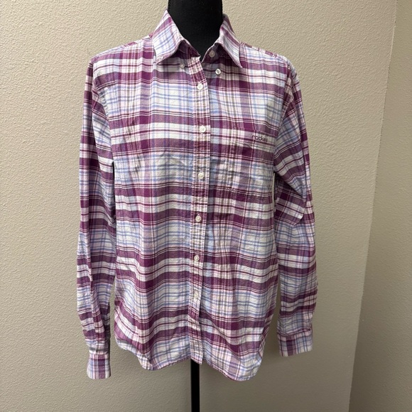 Rockies Purple Plaid Western Button Down Shirt Cotton Cowgirl Rodeo Large - Picture 2 of 11